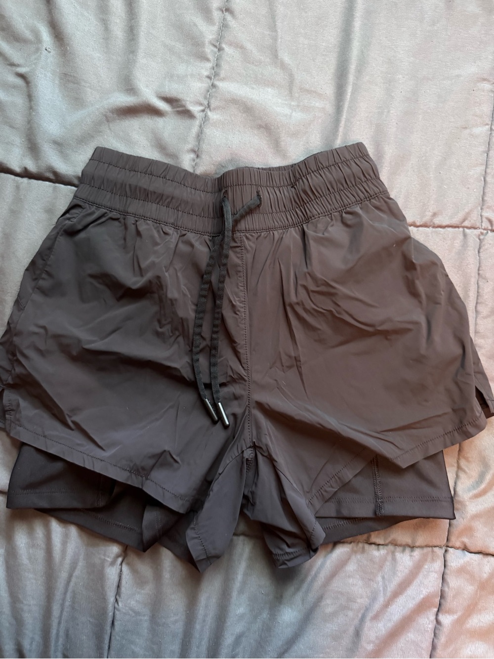 Women’s Black Layered Athletic Shorts